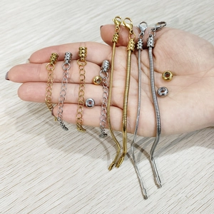 Set fai da te in acciaio inox con catena a serpente e perline scorrevoli oro e argento