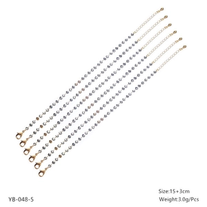 Set of six high-quality dark grey faceted crystal bead bracelets with gold clasps