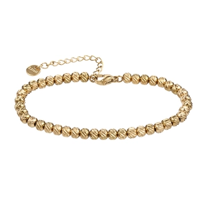 Bracciale a sfere in acciaio inossidabile placcato oro con motivo a spirale testurizzato