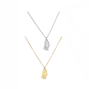 Collier minimaliste cactus en or et argent avec pendentifs ovales texturés