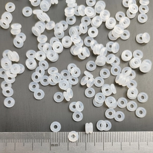 Anelli in silicone bianco traslucido da 3-5mm per il posizionamento di bracciali fai-da-te