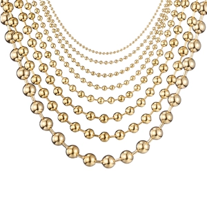 Minimalist Stainless Steel Ball Chain Necklace For Women Men Gold Plated PVD Bead Choker DIY Jewelry Gift Fashion Accessories