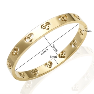 Βραχιόλι ζωδίων 8mm από ατσάλι τιτανίου 18K χρυσό με σχέδιο καρδιάς και διαστάσεις