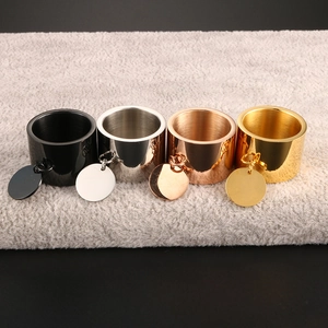 Polished 18K gold plated stainless steel rings in black, silver, gold and rose gold