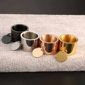 Minimalist stainless steel cylinder rings in black, silver, rose gold and gold finishes