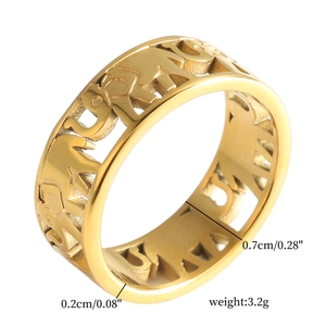 Goldener Elefantenring im Punk-Stil mit hohlem Design und kreativen Sicherheitsnadel-Akzenten
