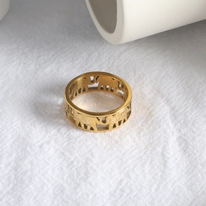 Goldener Elefantenring mit hohlem Tiermuster, Punk-Kreativdesign für Damen