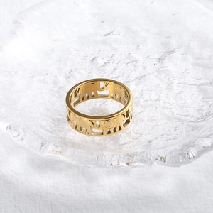 Vintage Punk Edelstahl Elefant Hohl Ring Kreative Designer Distressed Vergoldet Damen Schmuck Fingerring