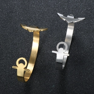 Bracelets flèche en acier inoxydable 316L brossé en fini or et argent pour hommes et femmes