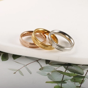 Classic Roman numeral titanium steel ring set in rose gold, gold, and silver finishes