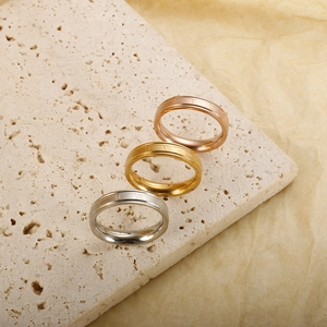 Classic Roman numeral titanium steel rings in rose gold, gold and silver finishes