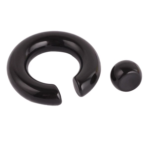 Polished black captive bead ring with acrylic finish for various body piercing styles