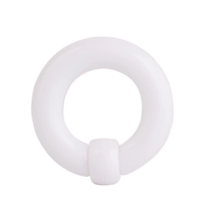 White acrylic captive bead ring for body piercing with smooth minimalist finish