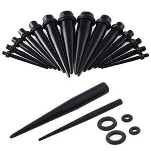 Acrylic Ear Taper Piercing Expander For Women Men Simple Black White Tapered Gauges Body Jewelry Accessories
