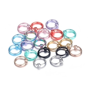 Assorted colorful stainless steel captive bead rings for body piercing jewelry set