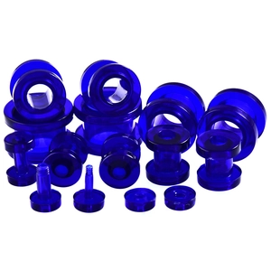 Donkerblauwe transparante acryl oortunnels en gauges in verschillende maten voor piercing