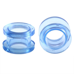 Blaue durchscheinende Acryl-Ohrpiercings mit Double-Flare-Design für Ohrdehnung