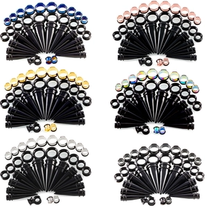 Edelstahl Acryl Ohrdehnungs Kit Kegel Tunnel Plugs Piercing Schmuck Für Herren Damen Körperschmuck