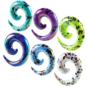 Farbenfrohe Acryl Schnecken Ohrdehner mit Hochglanzoberfläche und Farbspritzern