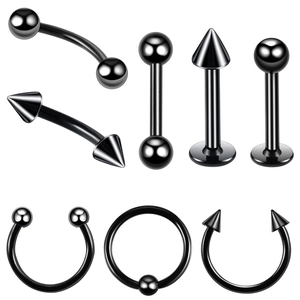 Bijoux de Piercing Corporel Minimalistes en Acier Inoxydable Anneau de Sourcil Boucle d'Oreille Labret Fer à Cheval Boule