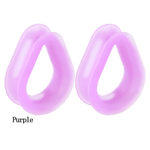 Purple teardrop silicone ear gauges expanders set for body piercing jewelry