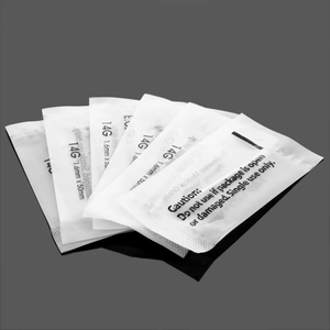 Sterile 14G 1.6mm body piercing needles in individual paper-plastic packaging sets