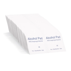 Bulk 100pcs 70% isopropyl alcohol prep pads in white individual CE certified packaging