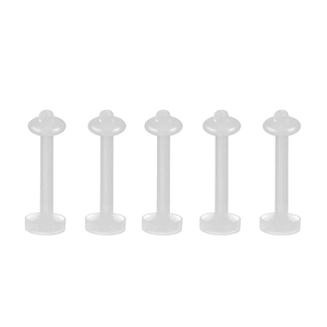 Five pieces of flexible bio-plastic flat back lip studs for body jewelry accessories