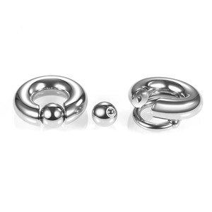 Anello a sfera prigioniera in acciaio inossidabile lucido chiuso e aperto