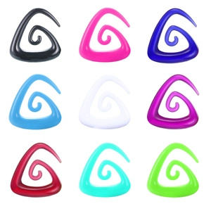 Neunteiliges Set spiralförmiger Acryl-Ohrdehner in leuchtenden Farben zum Ohrstretching