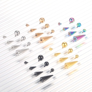 Pièces de rechange pour piercing en acier inoxydable de diverses formes et couleurs
