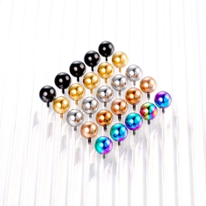 Lot de 24 boules de rechange en acier inoxydable avec filetage pour bijoux de piercing