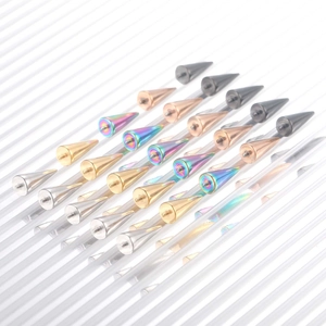 Pointes de piercing coniques en acier inoxydable de cinq couleurs pour bijoux corporels DIY