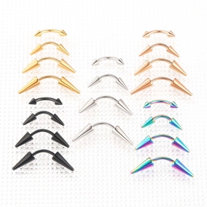 Edelstahl Augenbrauenpiercings in fünf Farben und vier Größen für Körperpiercing