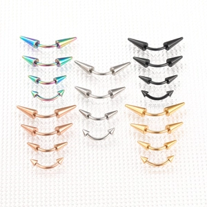 Augenbrauen-Piercings aus Edelstahl in 5 Farben und 4 Größen mit kegelförmigen Spitzen