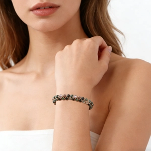 Böhmisches zweilagiges indisches Achat 4mm Natursteinperlen handgewebtes Armband