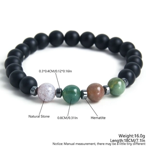 Natürliches Gelbes Tigerauge Lavastein Matt Achat Perlenarmband Für Herren Damen Hämatit Spacer Elastischer Handgefertigter Schmuck Geschenk