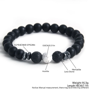 Perlenarmband aus Tigerauge und Matten Natursteinen mit weißem Howlith für Damen und Herren