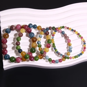 Bracelets en perles de pierre naturelle colorée pour hommes et femmes en quatre tailles