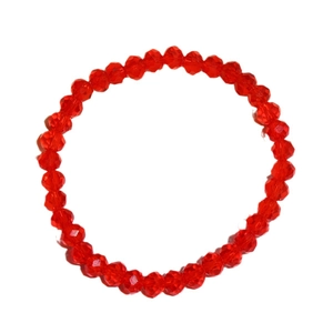 Armband mit facettierten roten Kristallglasperlen und elastischem Design für Damen
