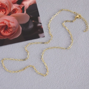 Collana chic a catena a graffetta dorata con chiusura a moschettone e lunghezza regolabile
