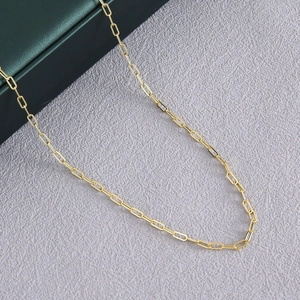 Collana a catena rettangolare minimalista placcata in oro 18 carati per donna elegante