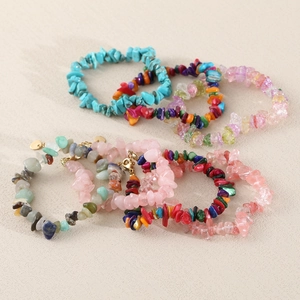 Braccialetti di pietre di cristallo naturali con turchese e ametista stile boho