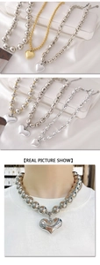 Detailed view of S925 silver heart pendants with various stylish bead chain designs