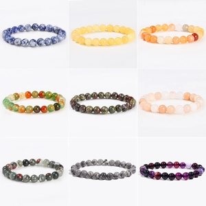 Natural Stone Beads Bracelet For Women Men Agate Dragon Blood Stone Beaded Stretch Bracelet Handmade Healing Crystal Jewelry Gift