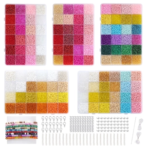 24 Gitter 3mm Glasperlen DIY Schmuckherstellung Kit Mehrfarbige Glasperlen Mit Karabinerschließen Offenen Ringen Für Handgefertigte Armbänder Halsketten