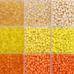 24-Farben 3mm Glasperlen Set im Sortierkasten für DIY Schmuck und Bastelarbeiten