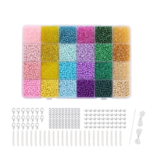 DIY-Schmuckset mit 24 Farben 3mm Glasperlen in Aufbewahrungsbox und Zubehör für Bastelarbeiten