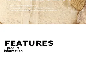 Detailed close-up of beige lace texture with floral patterns and a pearl button accent