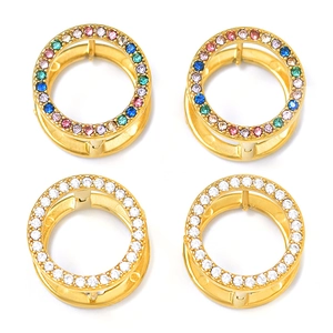 Pendientes de acero inoxidable chapado en oro PVD con circonitas de colores vivos
